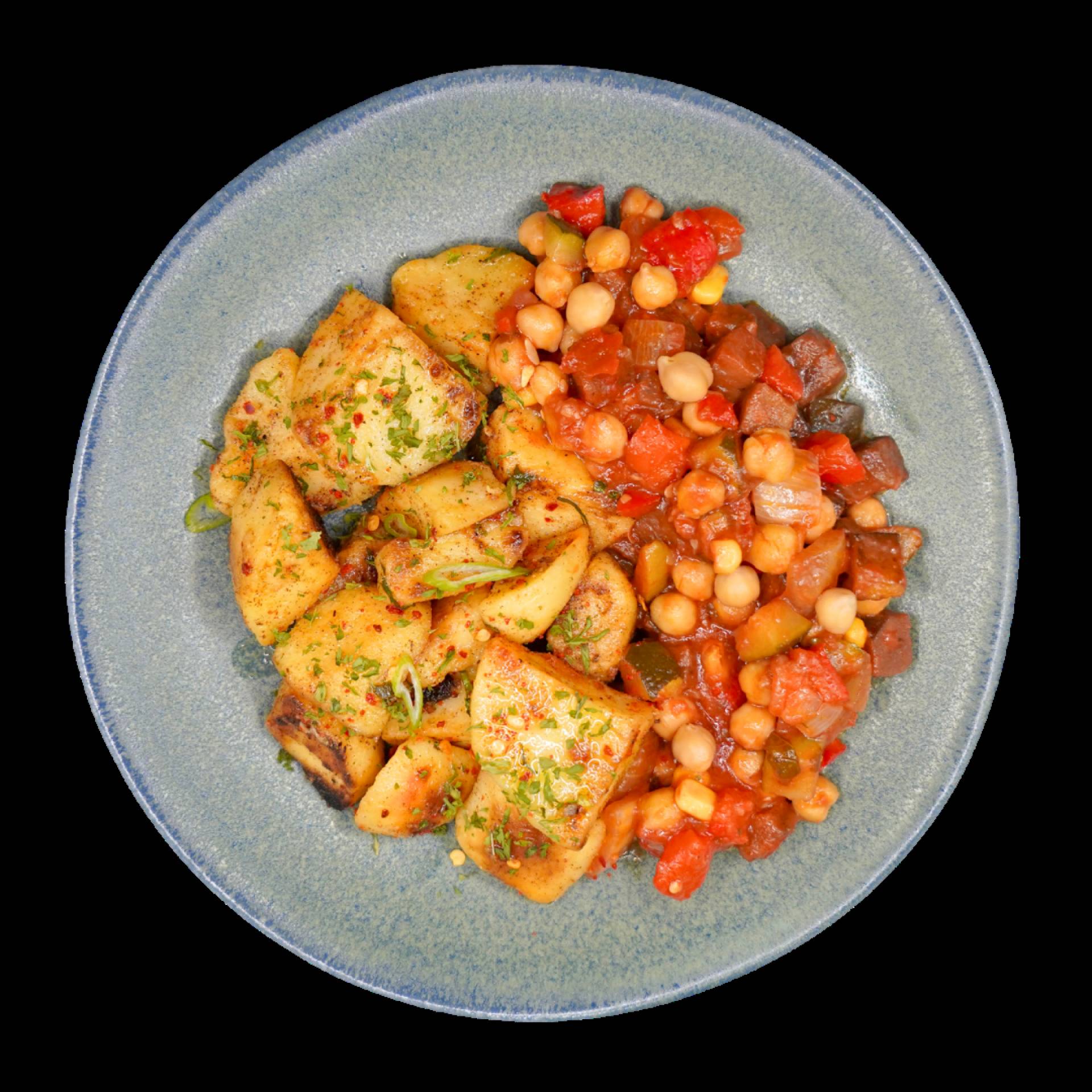 Ratatouille aux pois chiches, pommes libanaise(VEGAN)