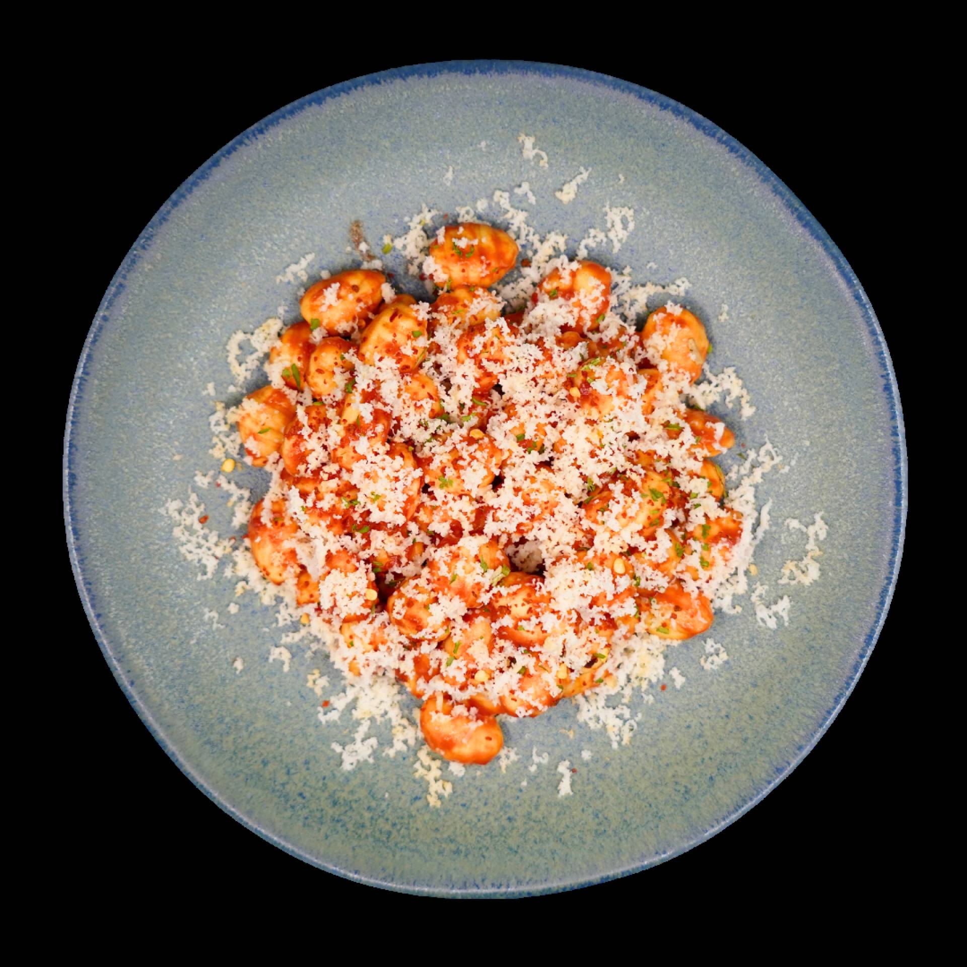 Gnocchi  all'arrabbiata, avec scamorza fumée,(VEGETARIAN)