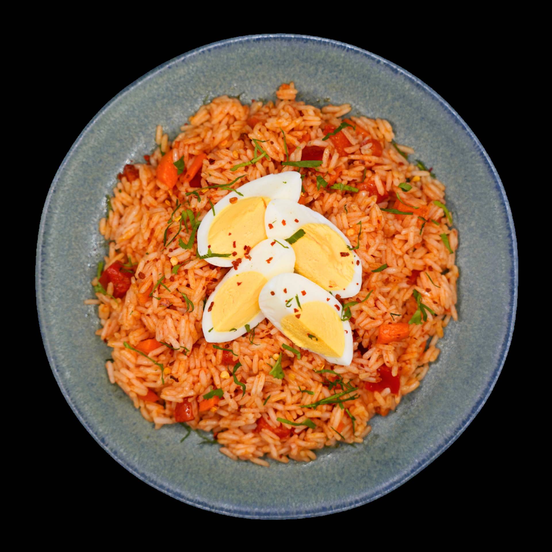 Nasi goreng, oeuf dur (végétarien)